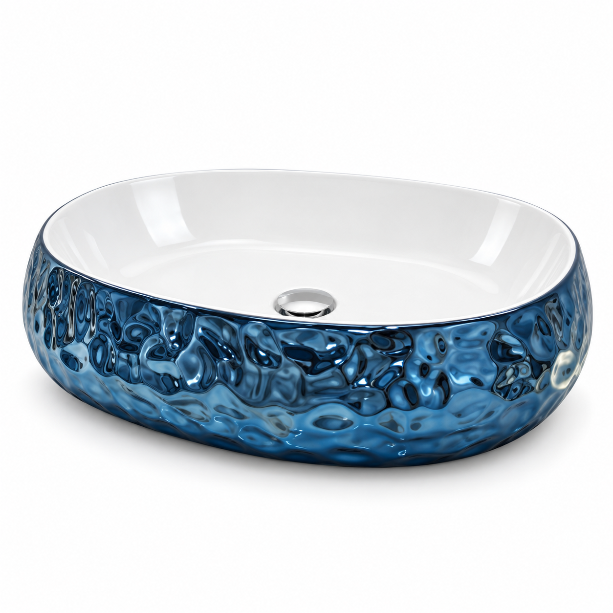 SCUBA METALIC BLUE BASIN SERIES 18X13 INCHES SC-9530-BLUE WHITE