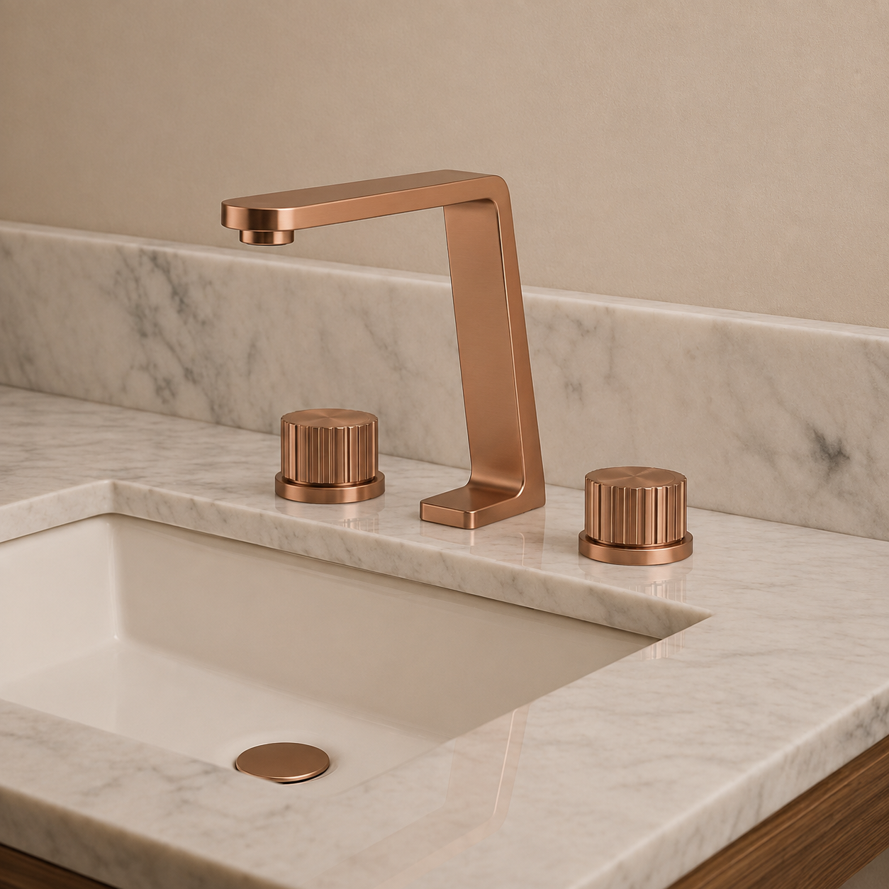 SERVEO ROYALE SERIES DUCK MOUNTED BASIN MIXER SV6305-ROSE GOLD