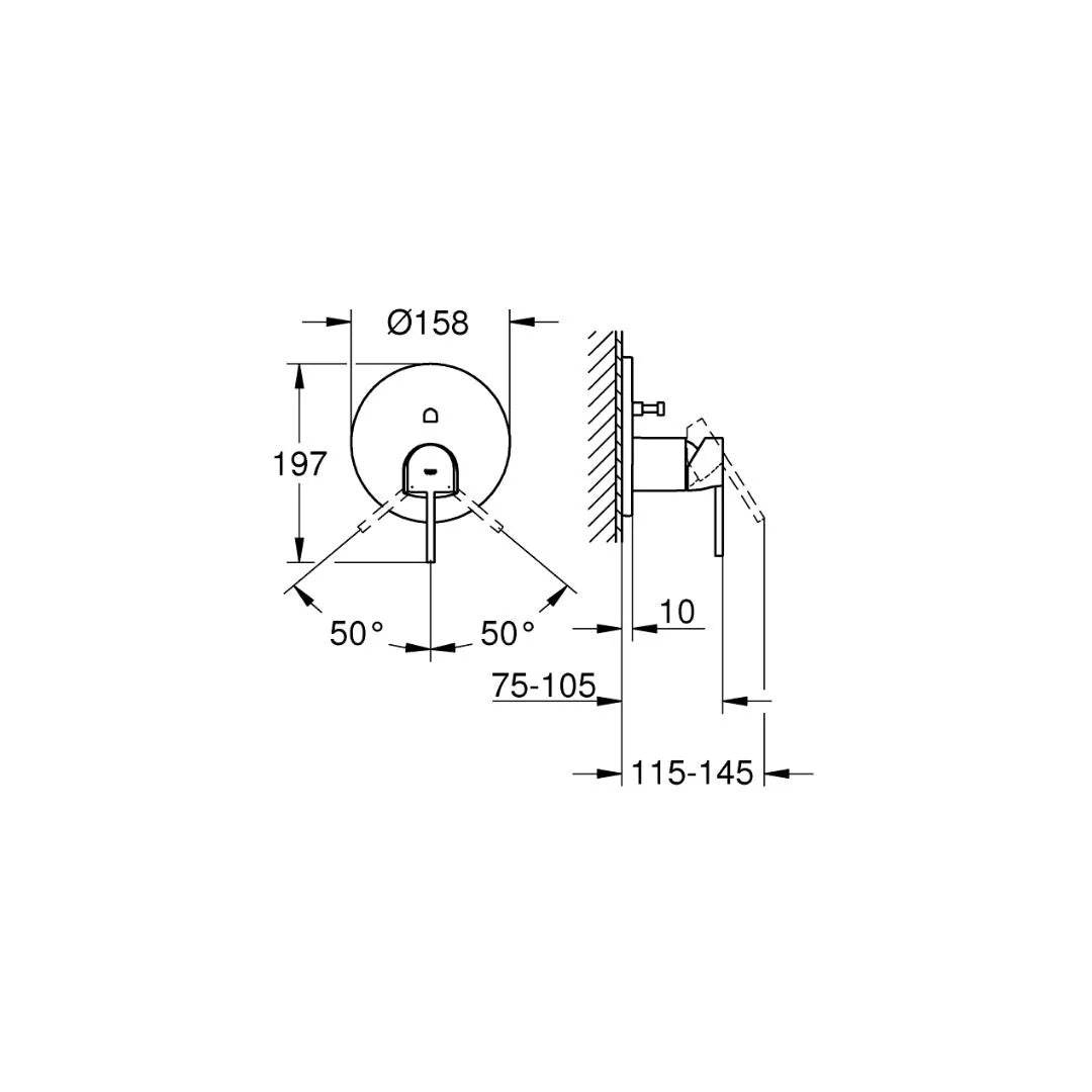 Grohe 2 Way Diverter Grohe plus 24060003 - Chrome Finish