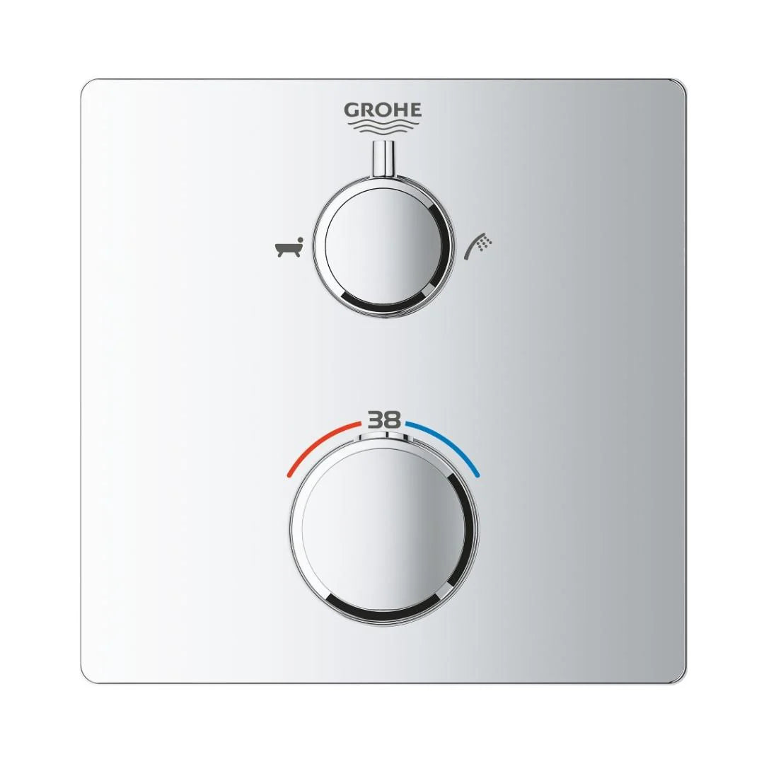 Grohe 2 Way Thermostatic Diverter Grohtherm 24080000 - Chrome Finish