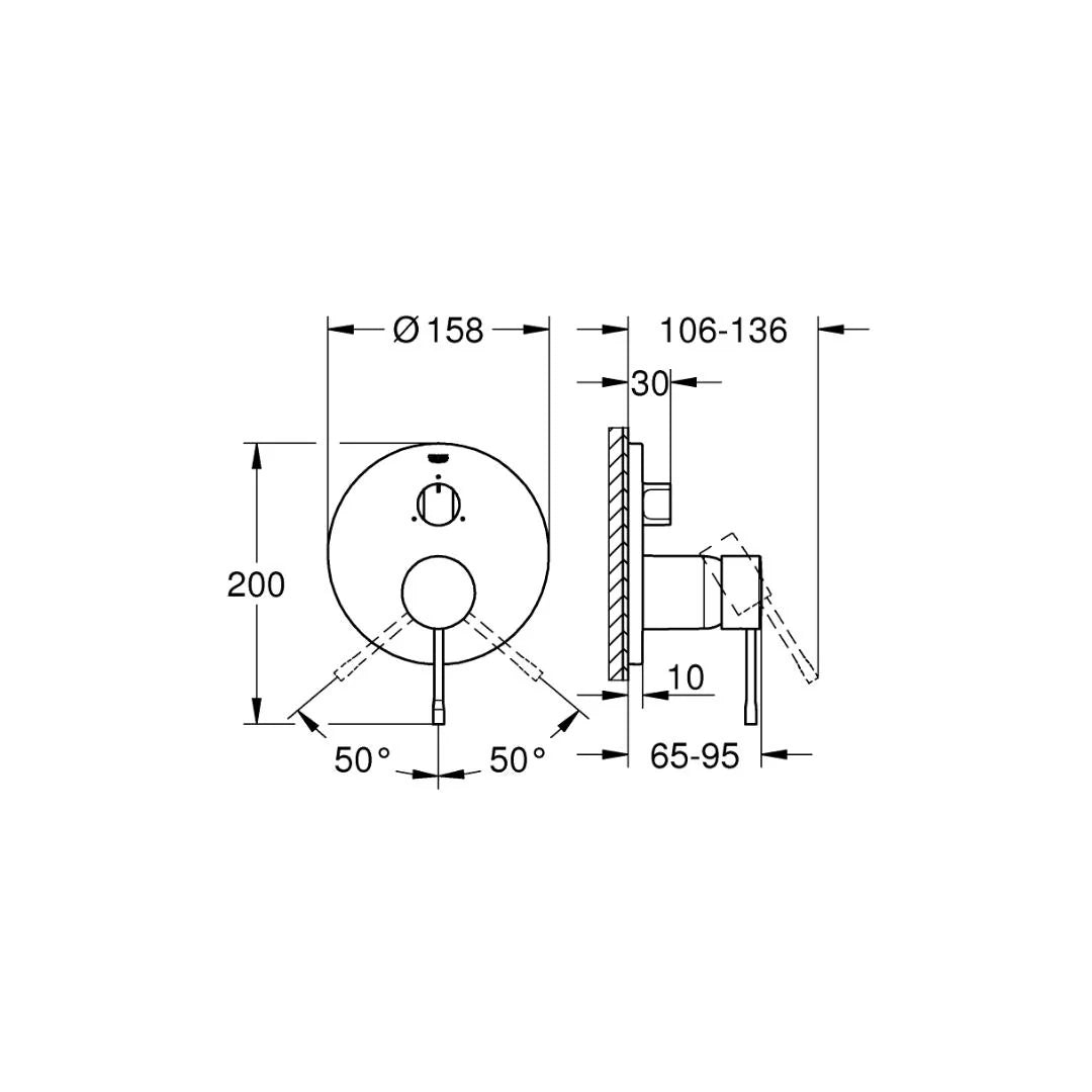 Grohe 3 Way Diverter Essence 24092001 - Chrome Finish