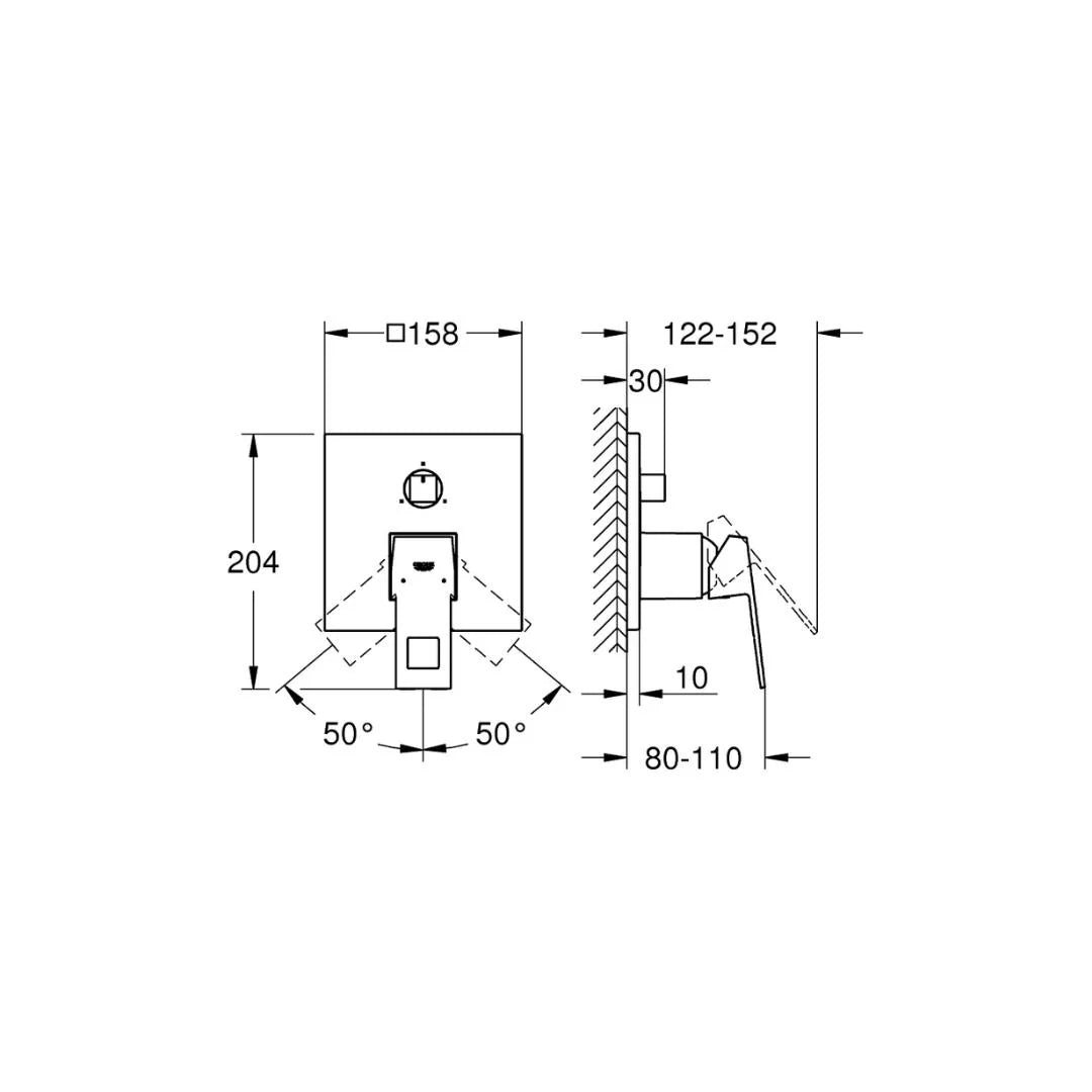 Grohe 3 Way Diverter Europlus 24094000 - Chrome Finish