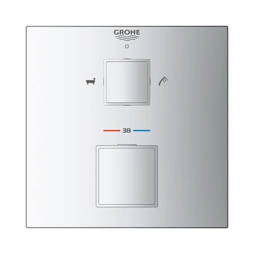 Grohe 2 Way Thermostatic Diverter Grohtherm Cube 24155000 - Chrome Finish