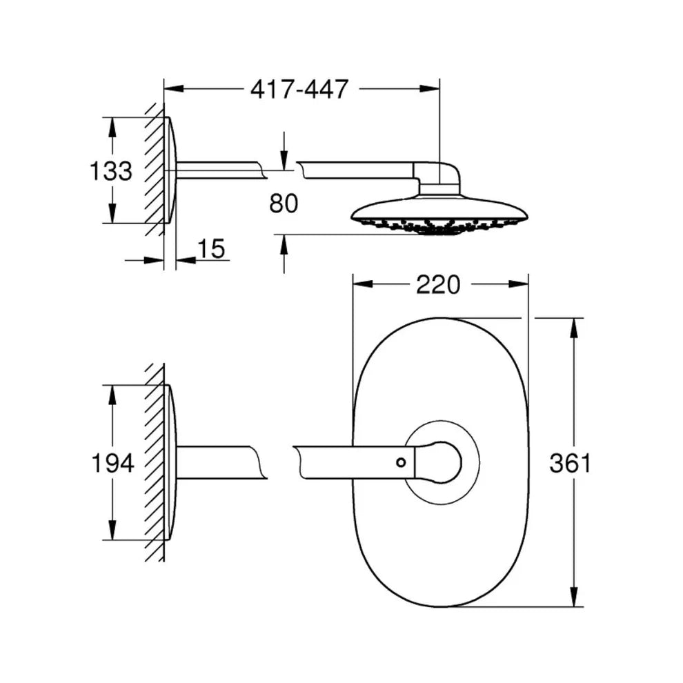 Grohe Multi Flow Overhead Shower Duo 26254000 - Chrome