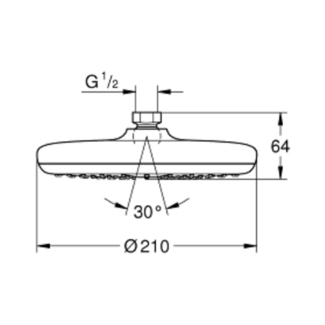 Grohe Single Flow Overhead Shower Tempesta 26408000 - Chrome