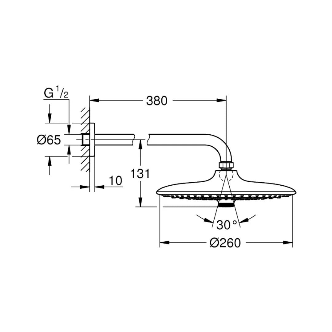 Grohe Multi Flow Overhead Shower Euphoria 26458000 - Chrome