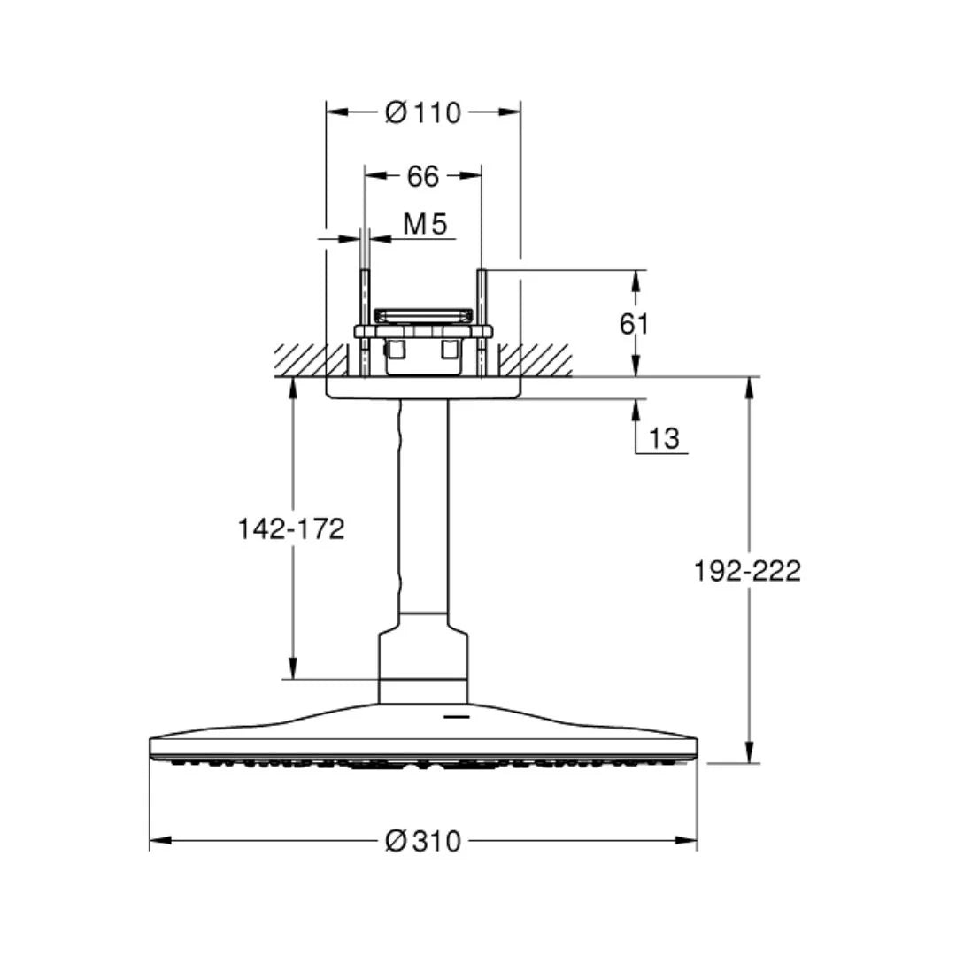 Grohe Multi Flow Overhead Shower Smartactive 26477000 - Chrome