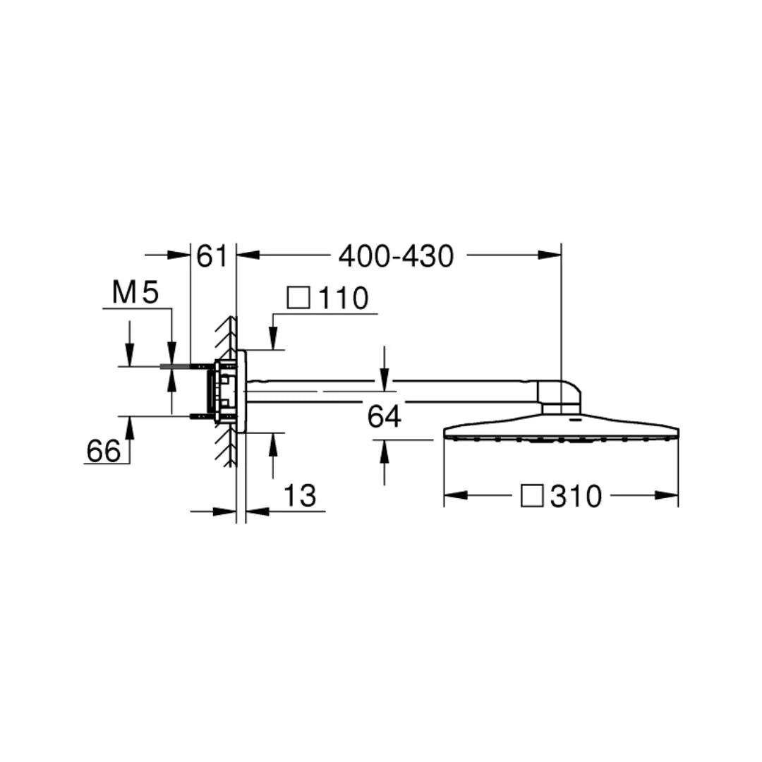 Grohe Multi Flow Overhead Shower Smartactive 26479000 - Chrome