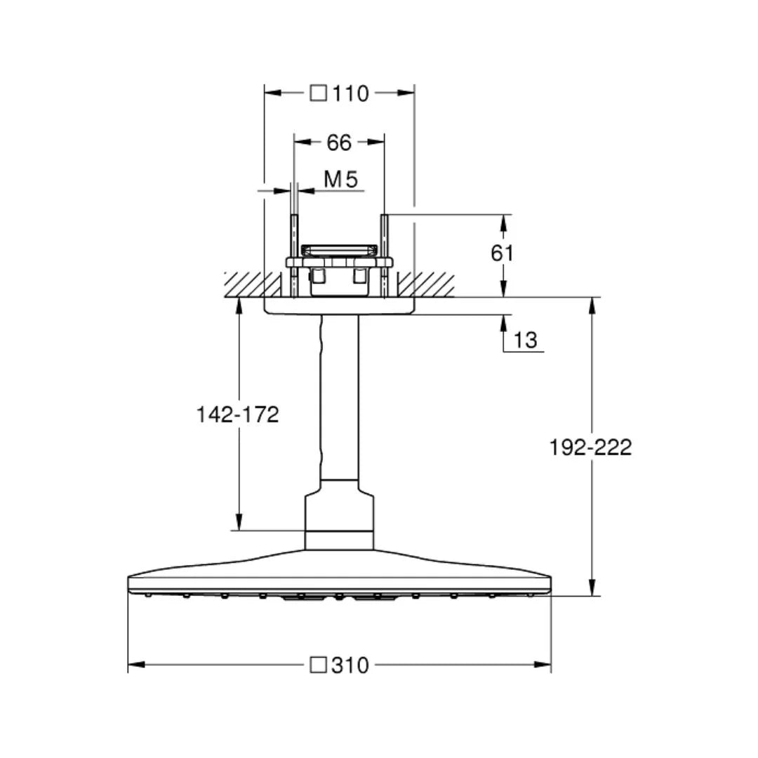 Grohe Multi Flow Overhead Shower Smartactive 26481000 - Chrome
