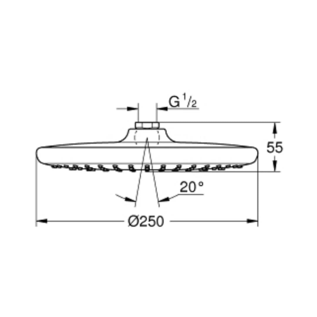 Grohe Single Flow Overhead Shower Tempesta 26662000 - Chrome