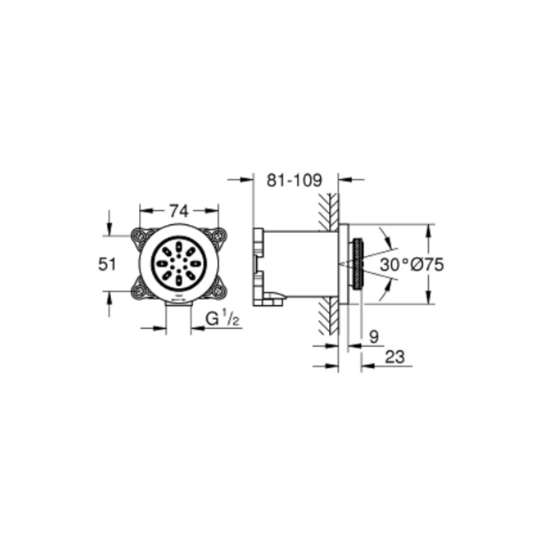 Grohe Multi Flow Body Shower Aqua 26801AL0 - Brushed Hard Graphite
