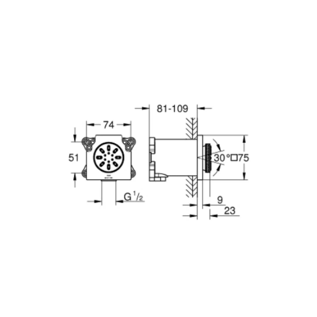 Grohe Multi Flow Body Shower Aqua 26802AL0 - Brushed Hard Graphite