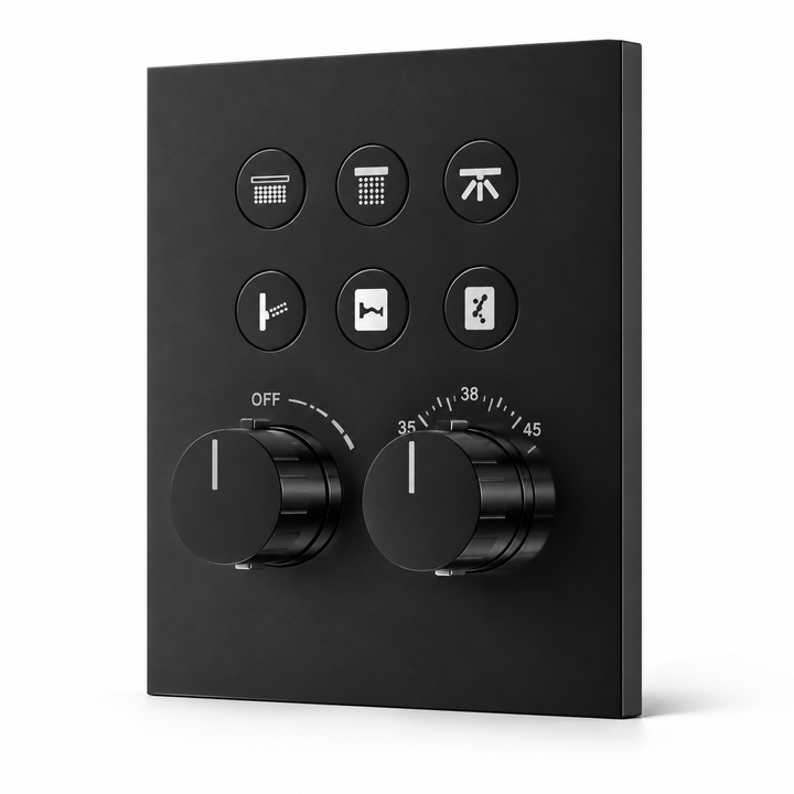 SERVEO GRACE SERIES 6 WAY MULTI-FUNCTION THERMOSTATIC HIGH FLOW DIVERTER SV946-MB-MATT BLACK
