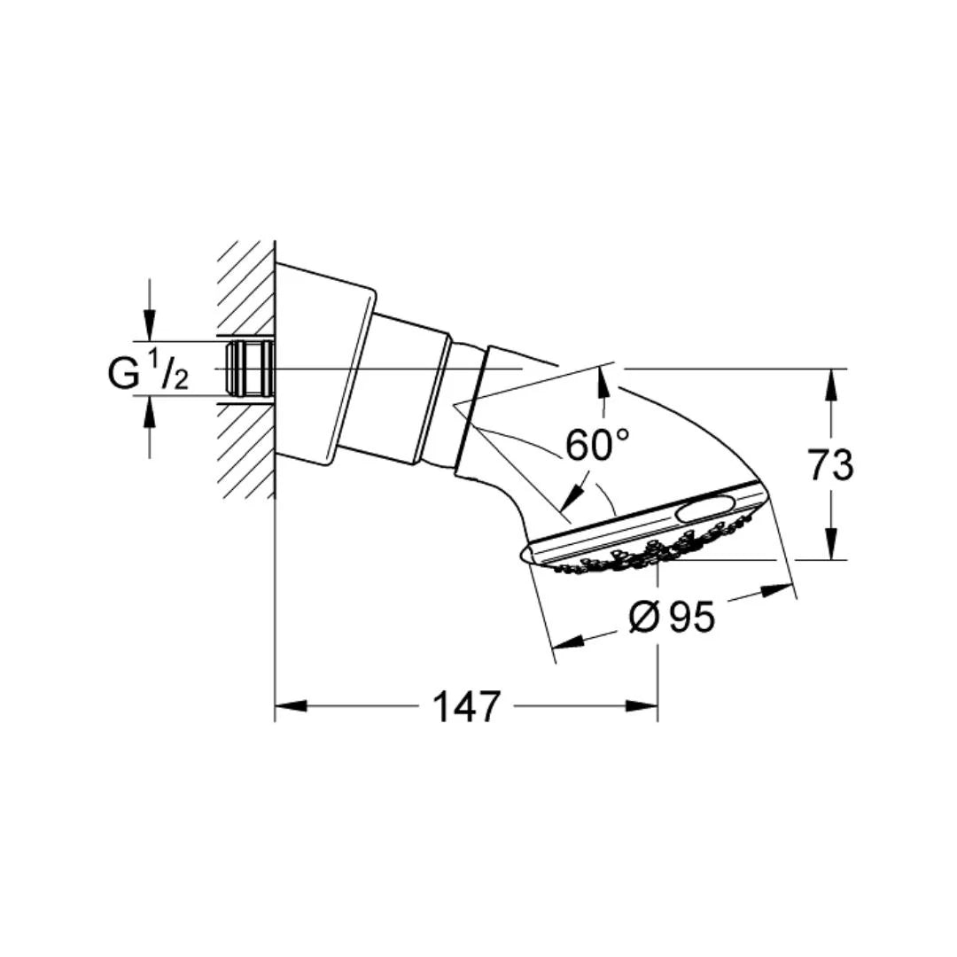 Grohe Multi Flow Overhead Shower Relexa 27062000 - Chrome