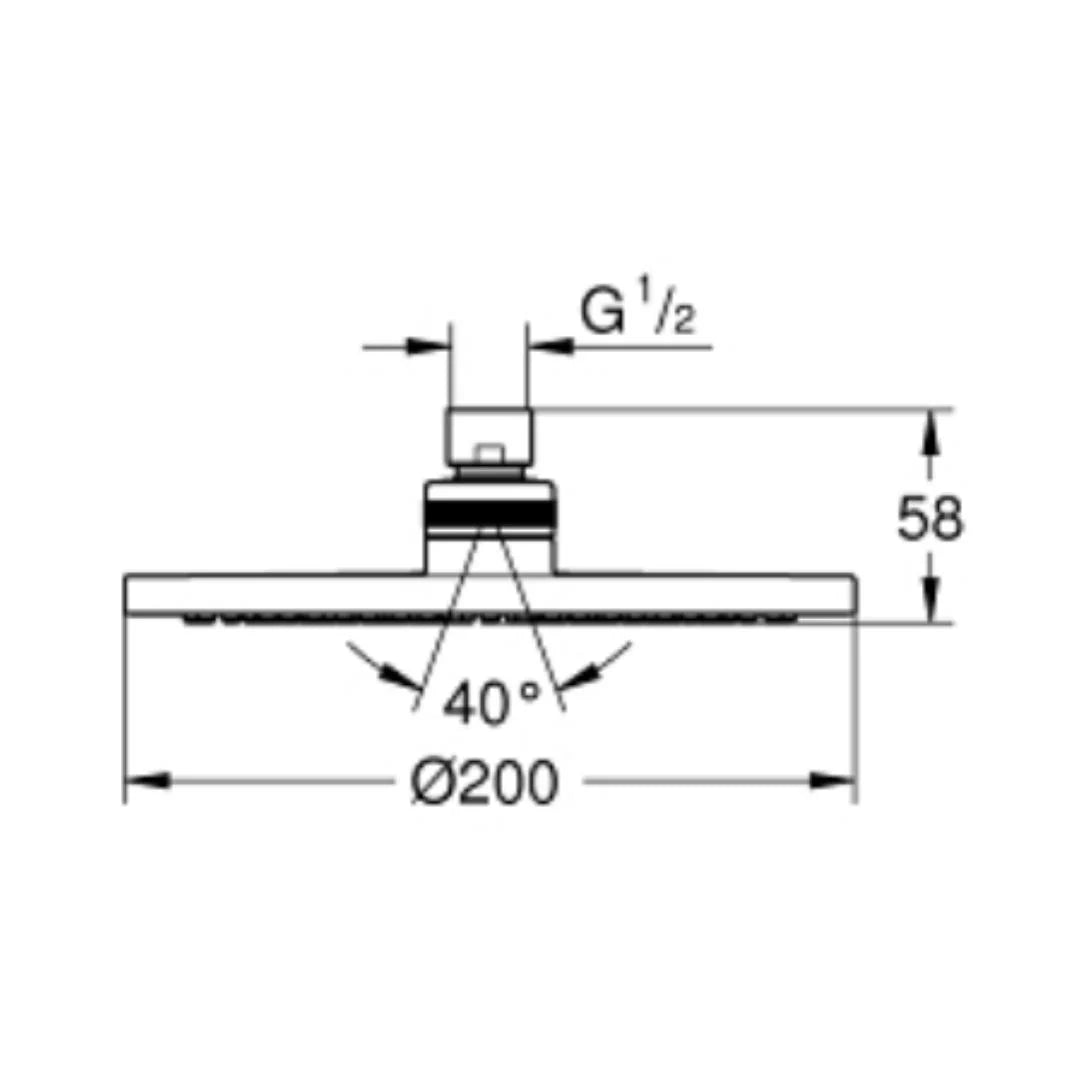 Grohe Single Flow Overhead Shower Cosmopolitan Series 27541001 - Chrome