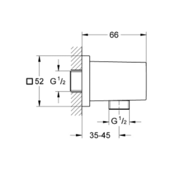 GROHE SHOWER FITTING WALL OUTLET 27704000 - CHROME