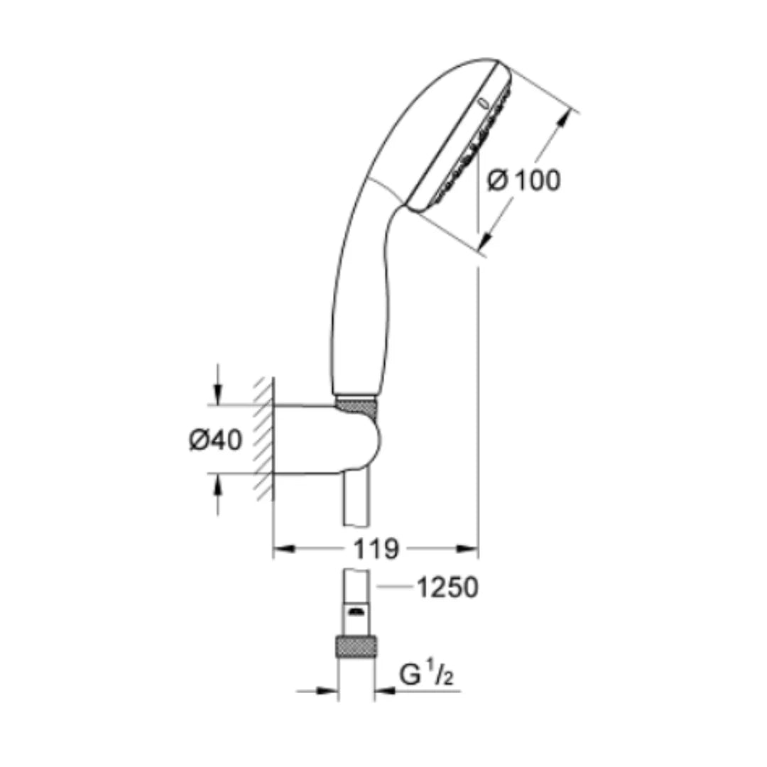 Grohe Single Flow Hand Shower 27799001 - Chrome