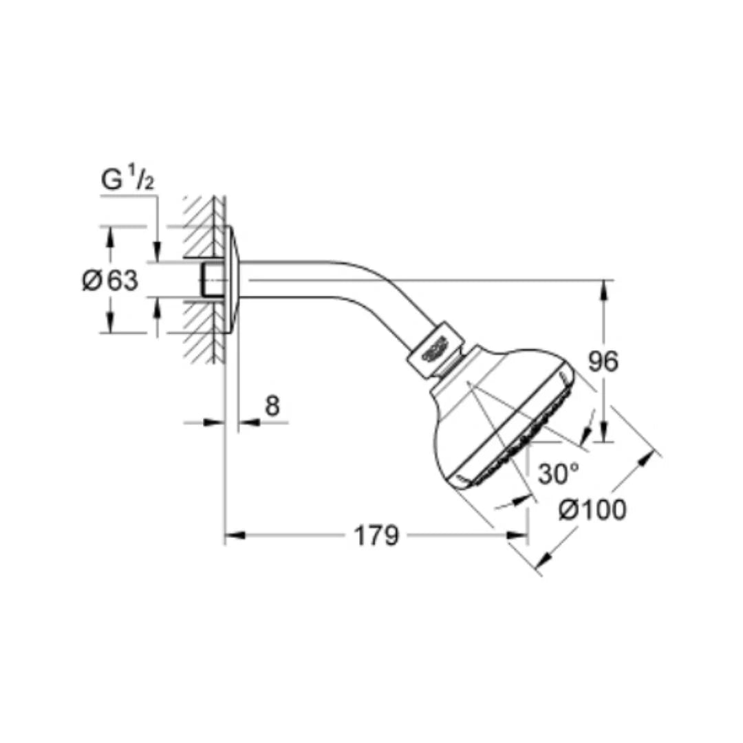 Grohe Multi Flow Overhead Shower Tempesta 27870001 - Chrome