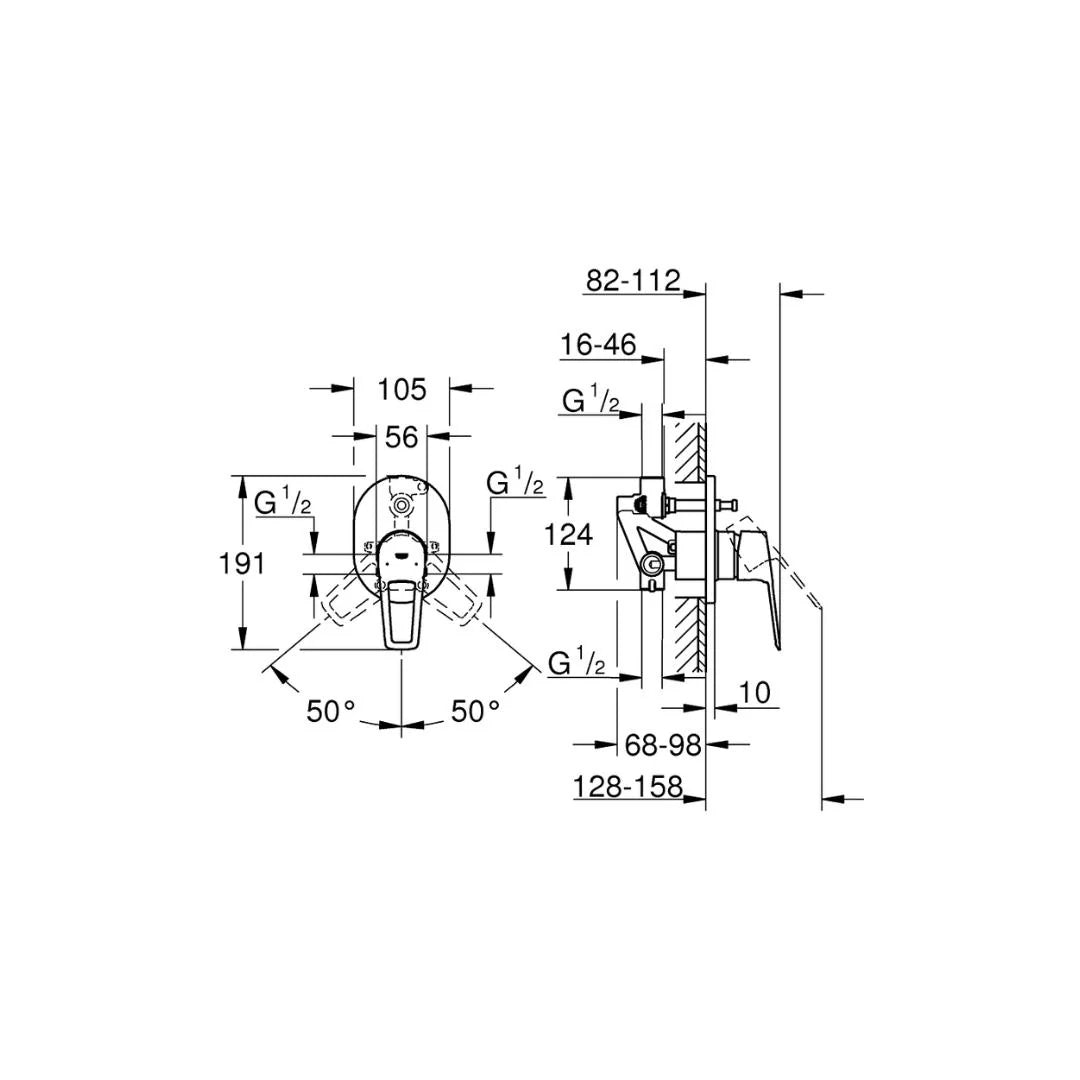 Grohe 2 Way Diverter Bauloop 29041001 - Chrome Finish
