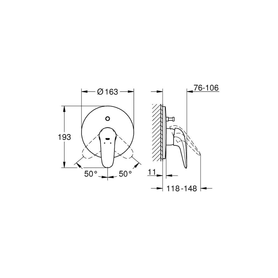 Grohe 2 Way Diverter Eurostyle 29099003 - Chrome Finish