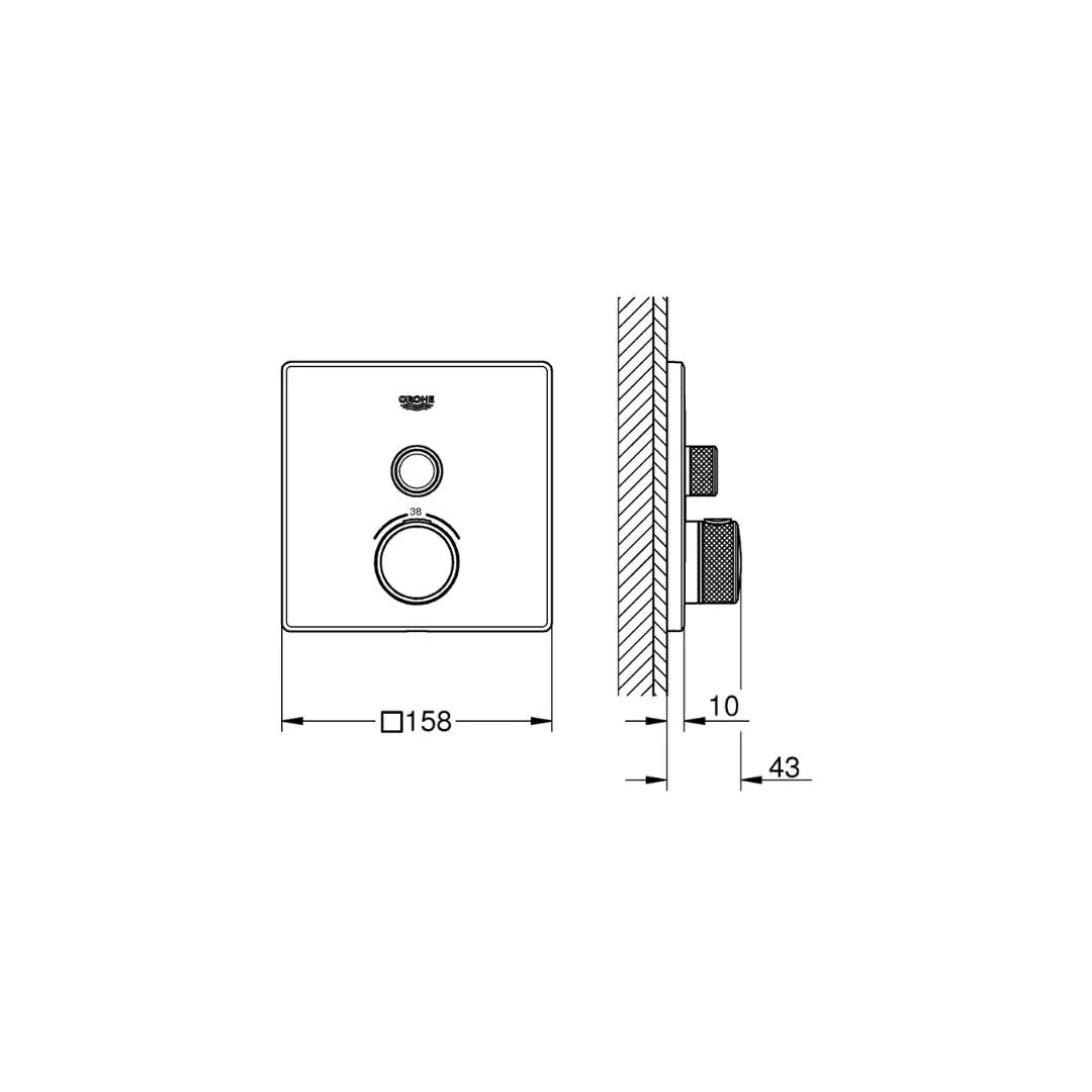 Grohe 1 Way Thermostatic Diverter Smartcontrol 29123000 - Chrome Finish