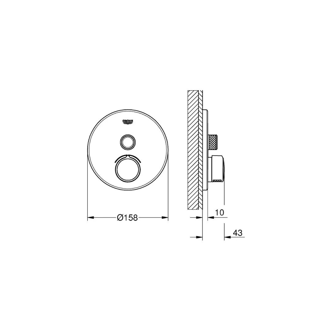 Grohe 1 Way Diverter Smartcontrol 29144000 - Chrome Finish