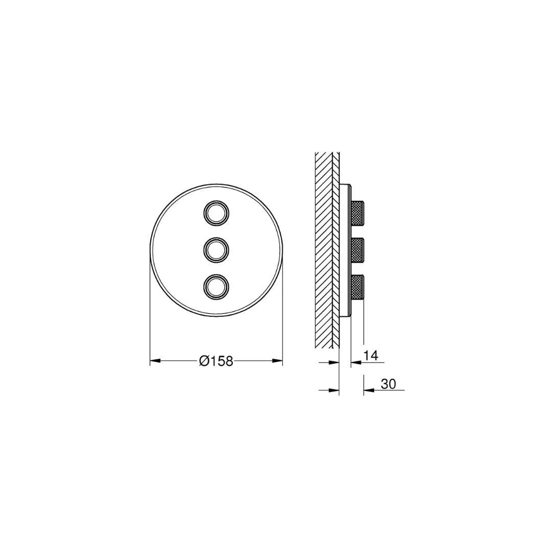 Grohe 3 Way Thermostatic Diverter Smartcontrol 29152LS0 - Moon White Finish