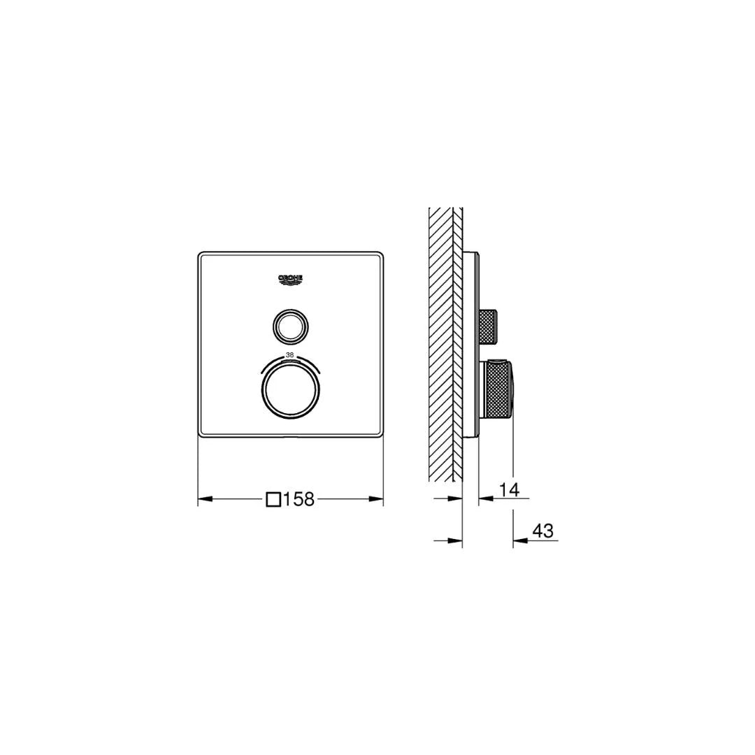 Grohe 1 Way Thermostatic Diverter Smartcontrol 29153LS0 - Moon White Finish
