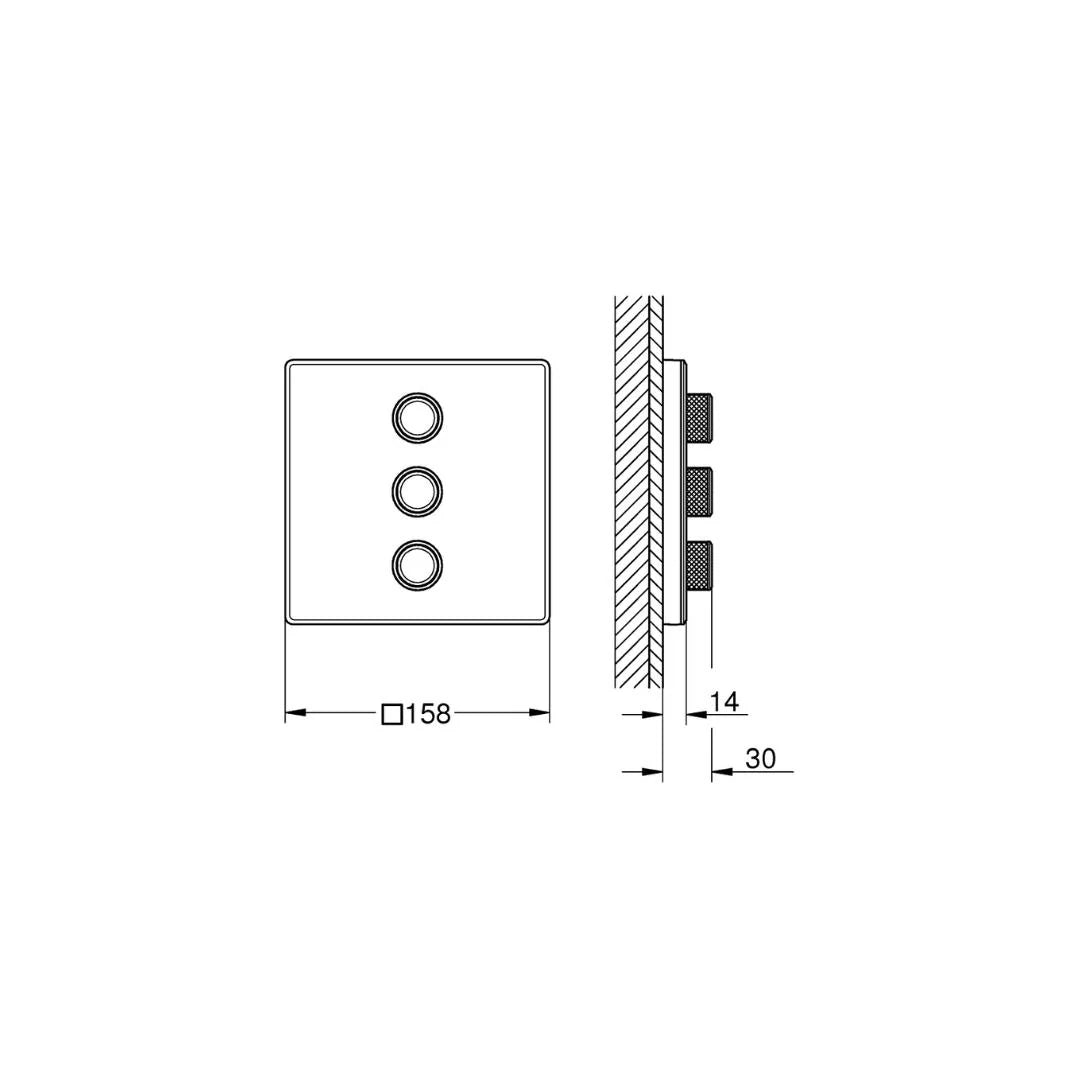 Grohe 3 Way Thermostatic Diverter Smartcontrol 29158LS0 - Moon White Finish