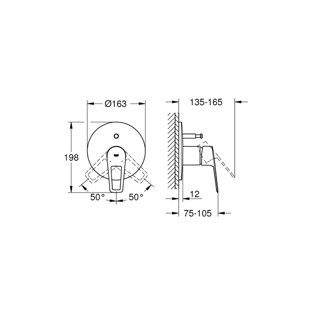 Grohe 2 Way Diverter Bauloop 29189001 - Chrome Finish