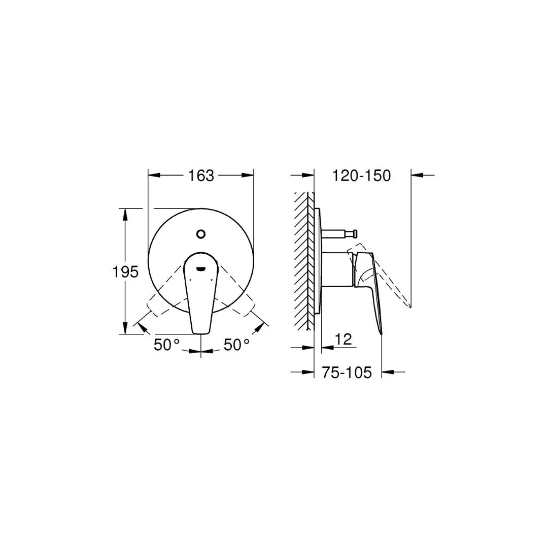 Grohe 2 Way Diverter Bauedge 29190001 - Chrome Finish