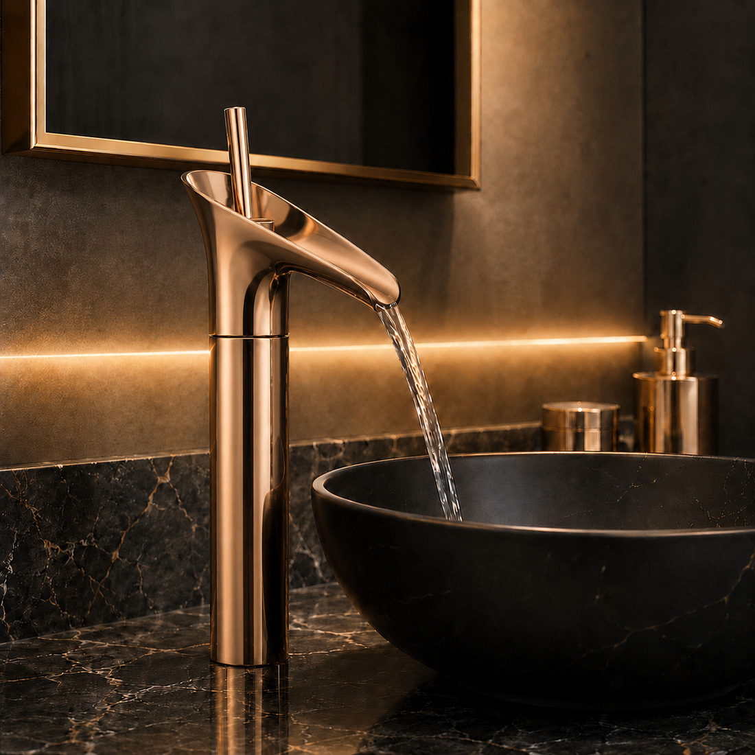 SCUBA SINGLE LEVER BASIN MIXER WITH WATERFALL FAUCET SC-963 RG