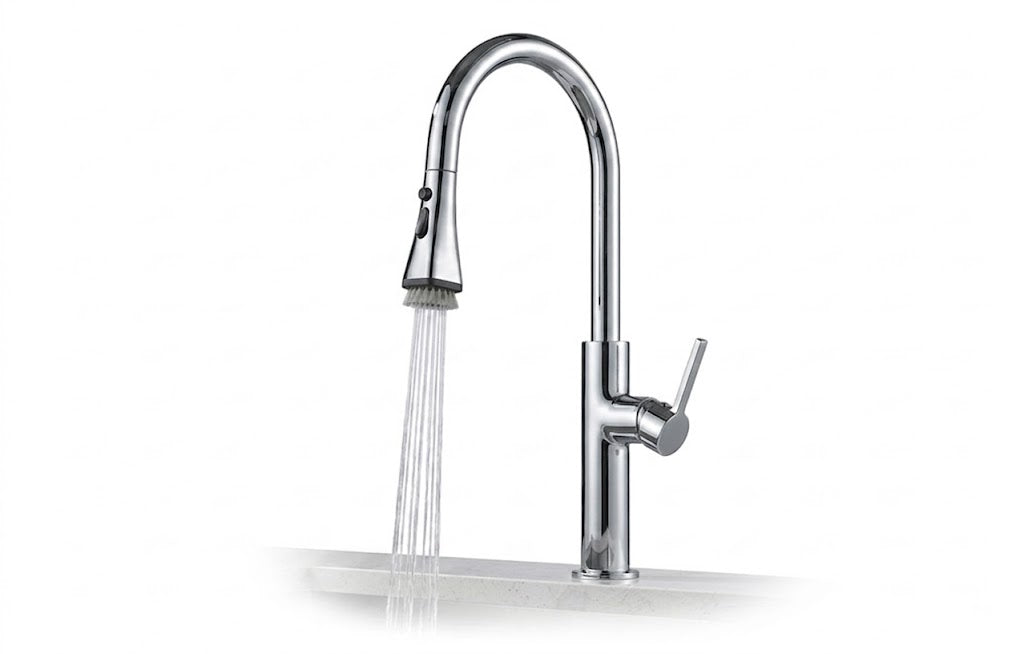 SERVEO CROWN SERIES TABLE MOUNTED PULL OUT BRASS KITCHEN MIXER SV6907-CHROME