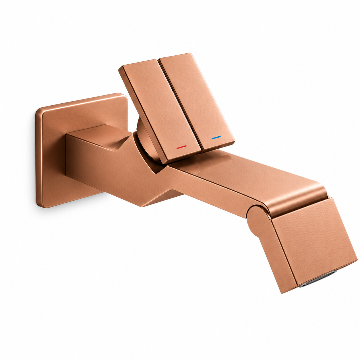 SERVEO CLICK BUTTON WALL MOUNTED BRASS BASIN MIXER SV6210-ROSE GOLD