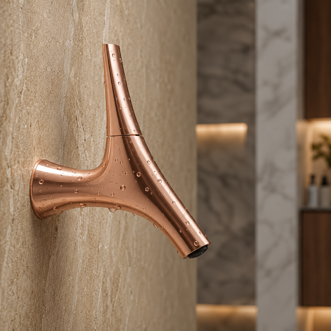 SCUBA HIGH NECK PILLAR COCK FAUCET SC-3102 RG-ROSE GOLD