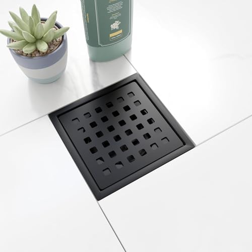 Picaso Matte Black 6x6 Floor Drain