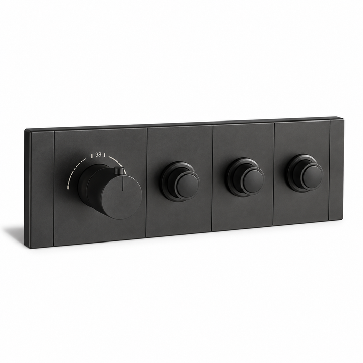 SERVEO ROYALE SERIES 3 WAY MULTI-FUCTION THEROMOSTATIC DIVERTER HORIZONTAL SV923-MB-MATT BLACK