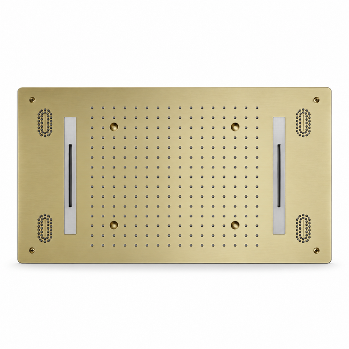 SERVEO CEILING MOUNTED 3 WAY MULTI-FUNCTION RAINFALL MIST AND WATERFALL SV7403-BG-BRUSH GOLD