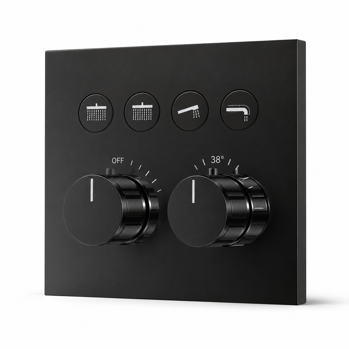 SERVEO GRACE SERIES 4 WAY MULTI-FUNCTION THERMOSTATIC HIGH FLOW DIVERTER SV944-MB-MATT BLACK