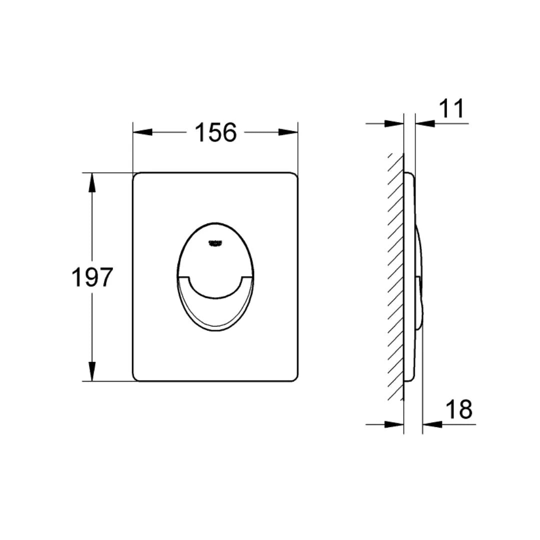 Grohe Flush Plate Skate 38505000 - Chrome