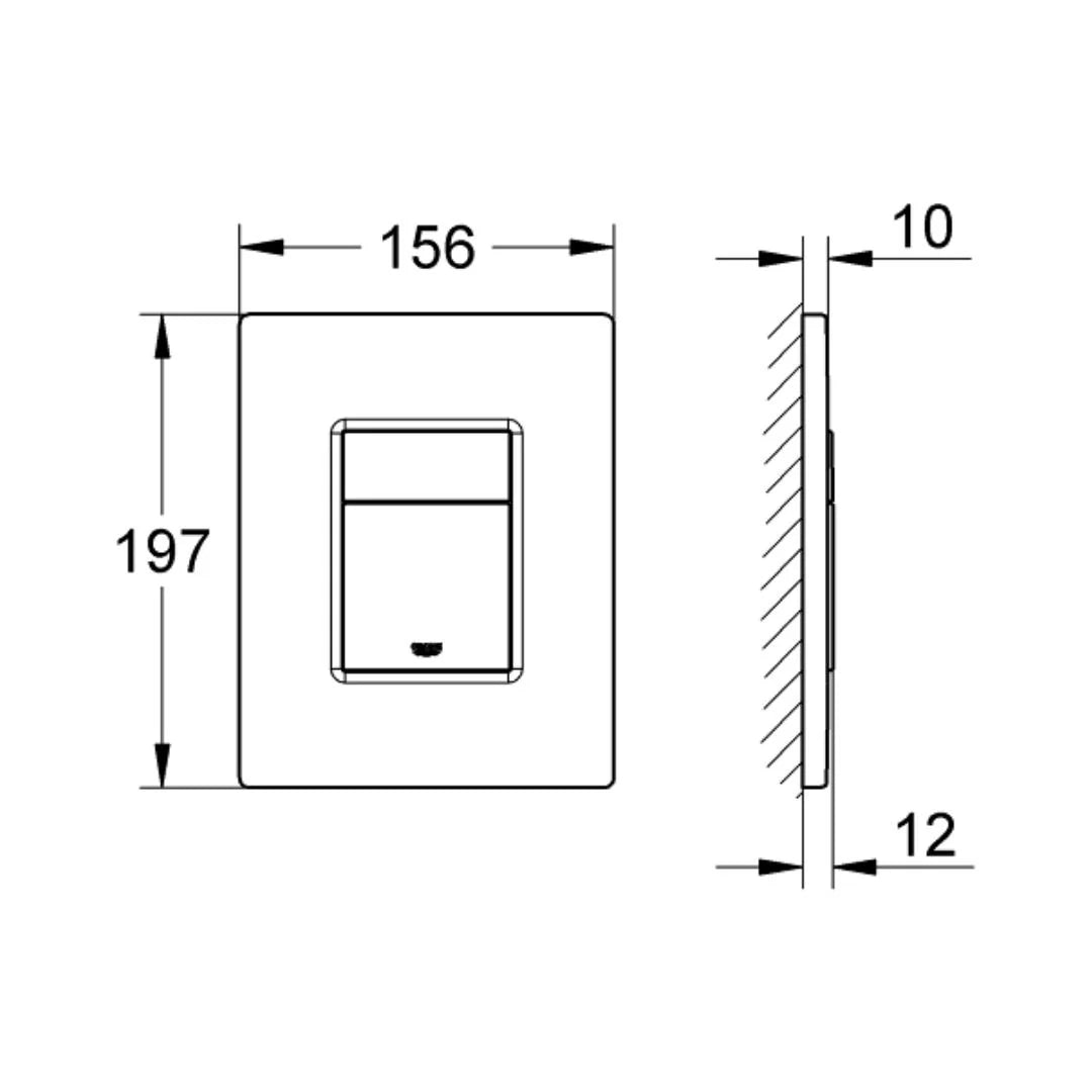 Grohe Flush Plate Skate 38732A00 - Gloss Hard Graphite