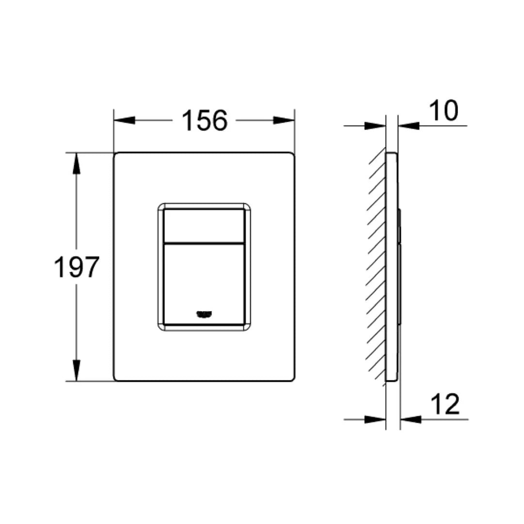 Grohe Flush Plate Skate 38732AL0 - Brushed Hard Graphite