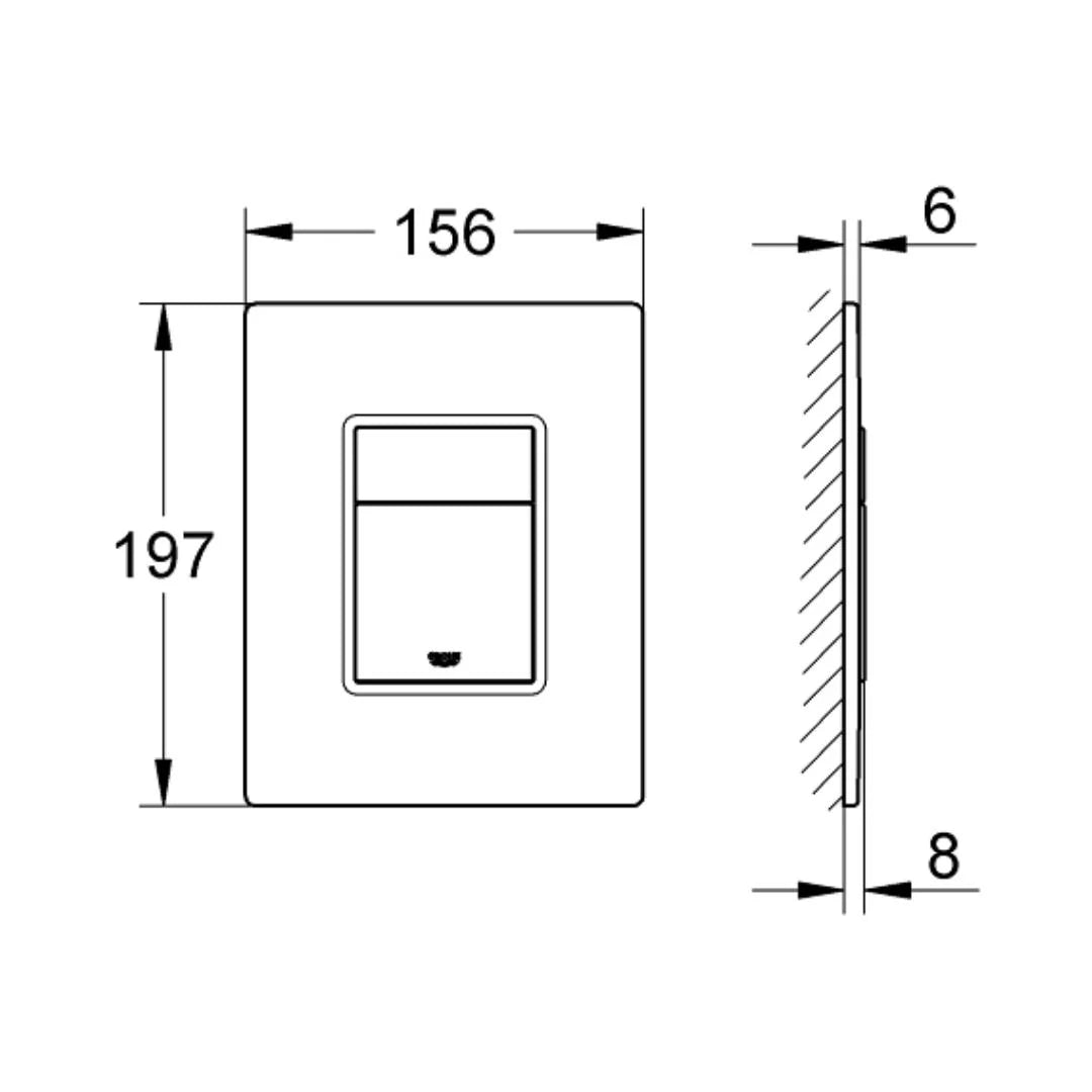 Grohe Flush Plate Skate 389160A0 - Mirror Glass