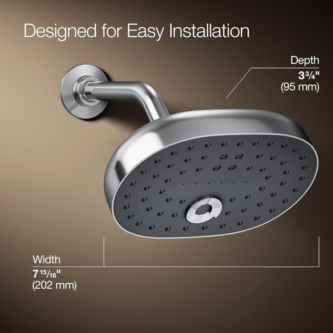 Picasso Wall Mounted Multiflow Overhead Shower with Rain, Mist & Move Flow - Chrome