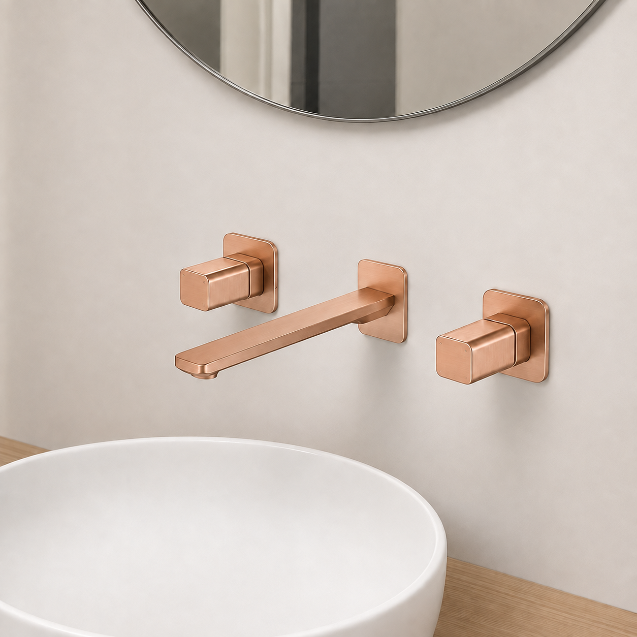 SERVEO REGALIA SERIES WALL MOUNTED BRASS BASIN MIXER SV6202-ROSE GOLD