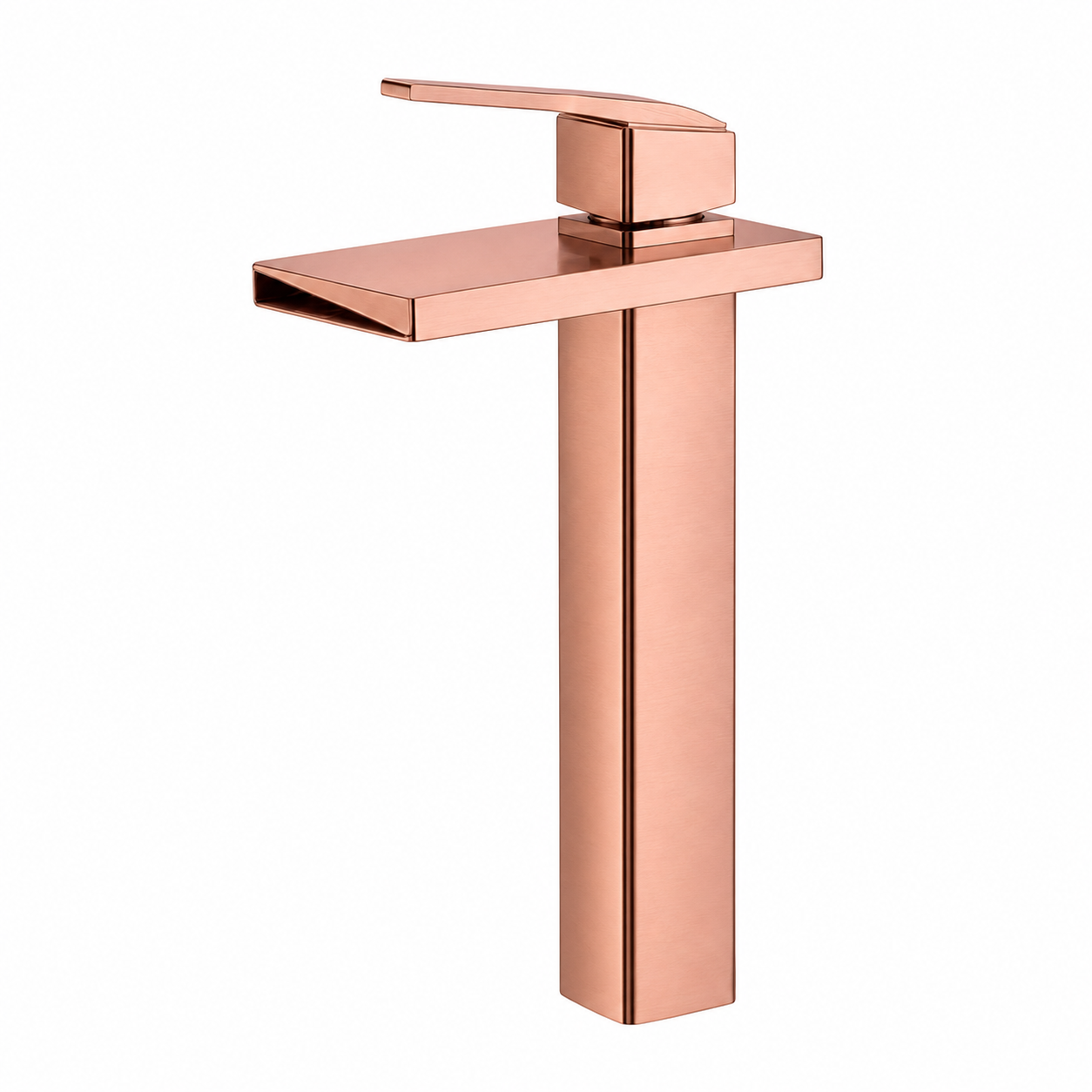 SCUBA HIGH NECK PILLAR COCK WITH WATERFALL FAUCET SC-3121 RG-ROSE GOLD