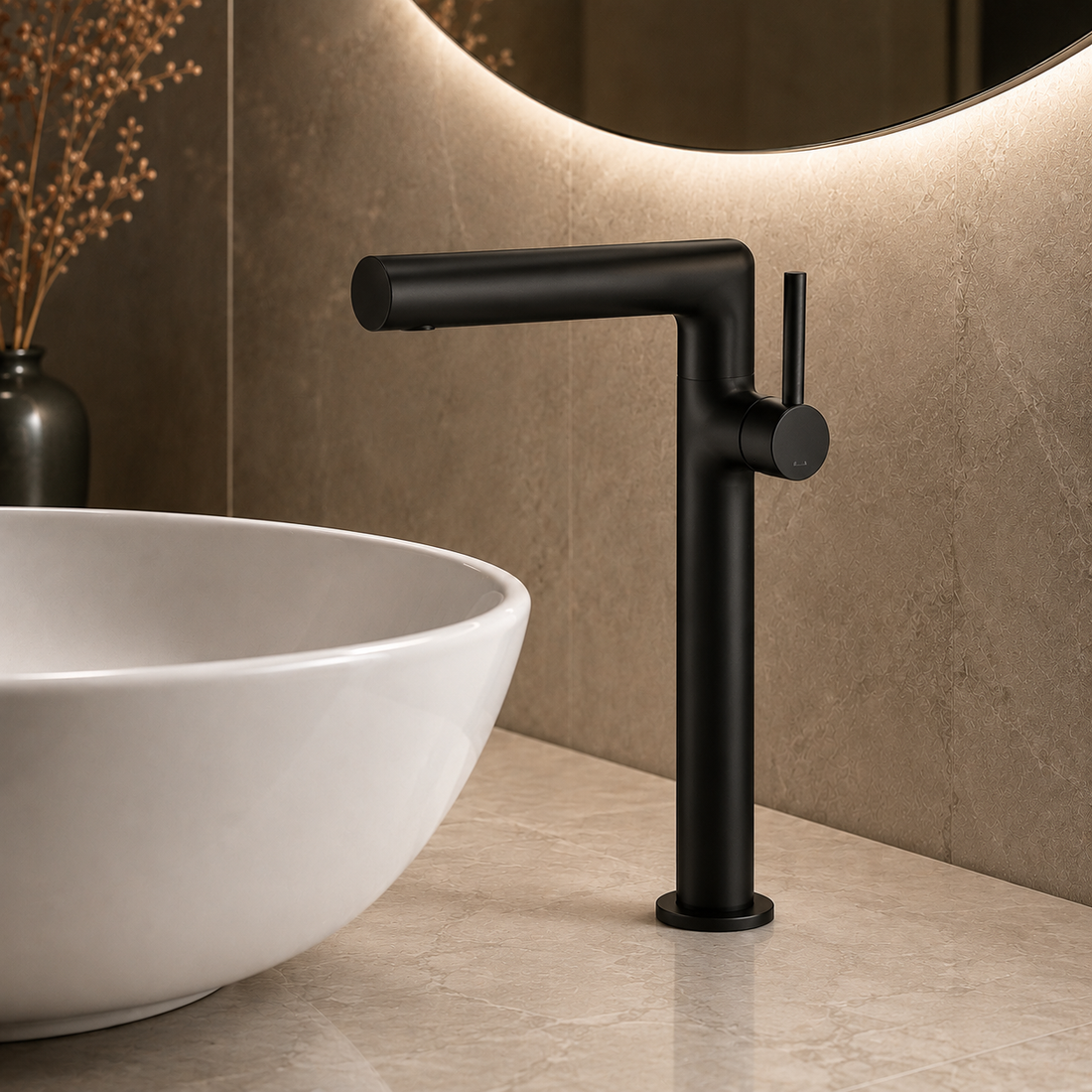 SERVEO REGALIA SERIES GRACE TALL BASIN MIXER SV6102-MATT BLACK