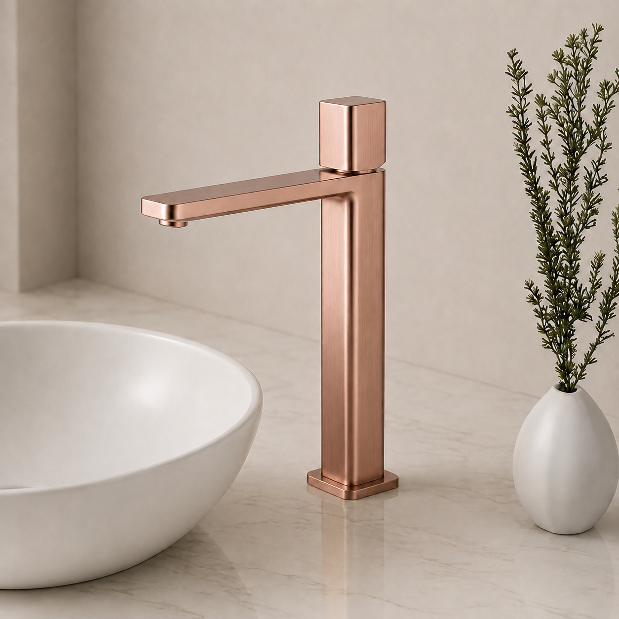 SERVEO REGALIA SERIES BRASS TALL BASIN MIXER SV6102-ROSE GOLD