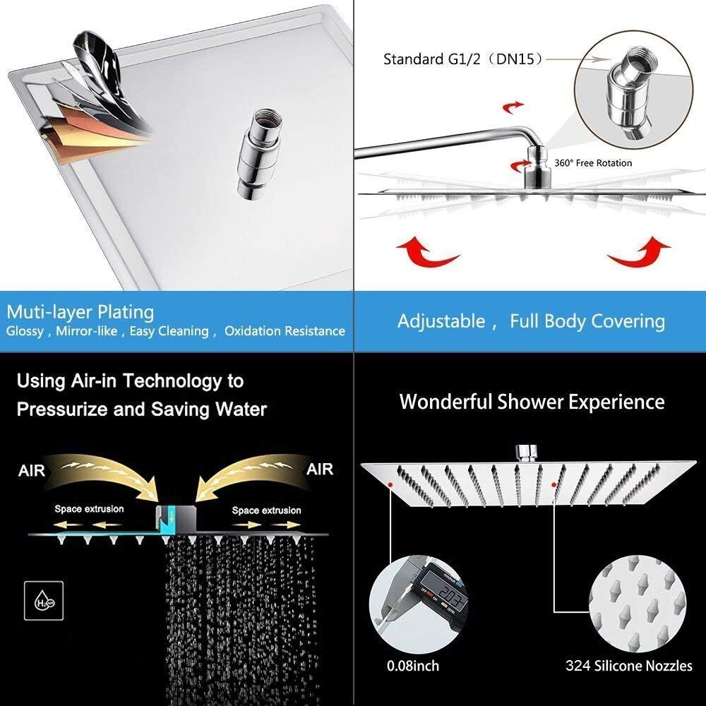 Picaso Ultra Slim Rain Shower 10x10