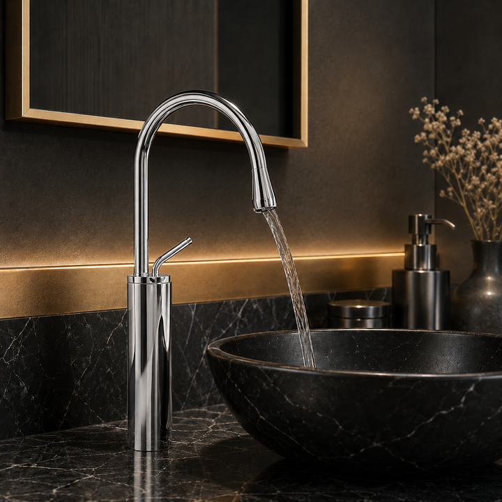 SCUBA SINGLE LEVER BASIN MIXER WITH WATERFALL FAUCET SC-966 CP-CHROME PLATED
